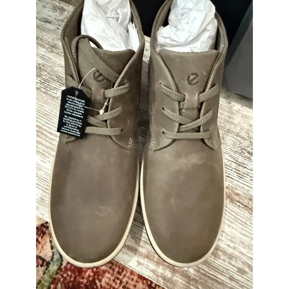 Ecco Chase Ii Hydromax Leather Shoes Warm Grey Lace-Up Womens EU 40 US 9-9.5 - Picture 3 of 11